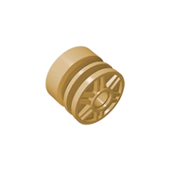 GOBRICKS GDS-1157 Wheel 18mm D. x 14mm with Pin Hole, Fake Bolts and Shallow Spokes - YWOBB