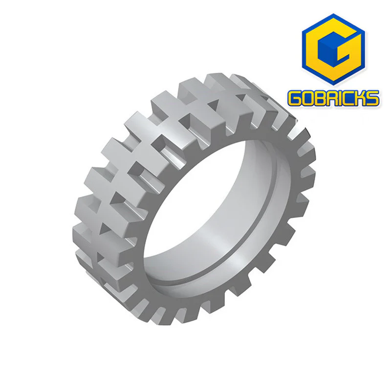 GOBRICKS GDS-1161 Tire 24mm D. x 7mm Offset Tread - Band Around Center of Tread - YWOBB