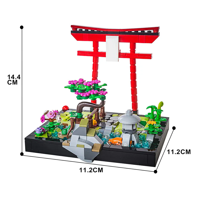 GOBRICKS MOC 64508 Japanese garden for Brickheadz - YWOBB
