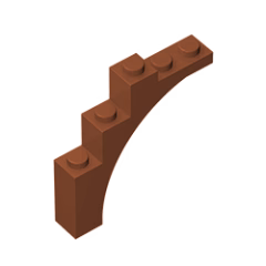 GOBRICKS GDS-715  Arch 1 x 5 x 4 - Irregular Bow, Reinforced Underside - YWOBB
