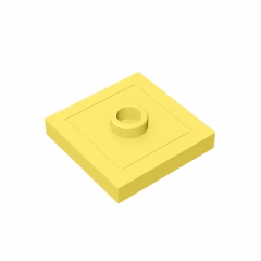 GOBRICKS GDS-805  Modified 2 x 2 with Groove and 1 Stud in Center - YWOBB