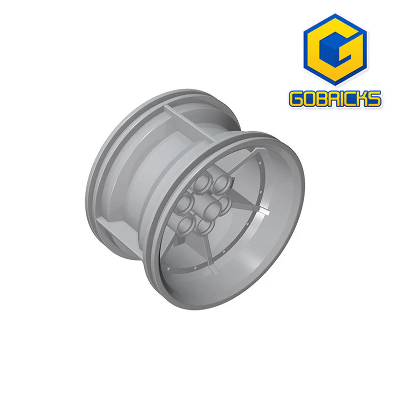 GOBRICKS GDS-1227 Wheel 56mm D. x 34mm Technic Racing Medium, 6 Pin Holes - YWOBB