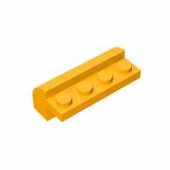 GOBRICKS GDS-712  Curved 2 x 4 x 1 1/3 with 4 Recessed Studs - YWOBB