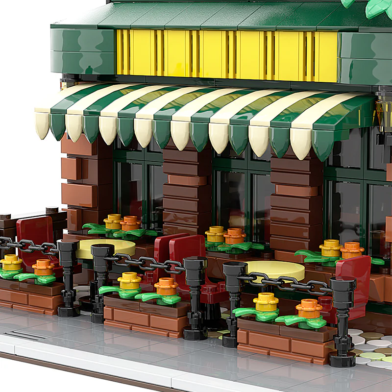 GOBRICKS MOC A0493 coffee house - YWOBB