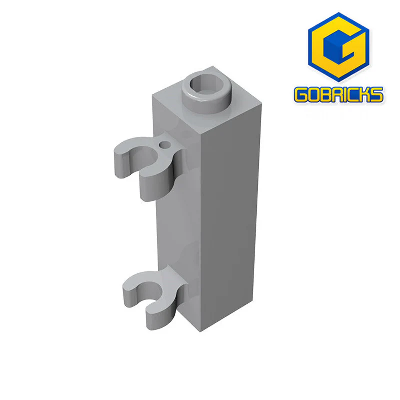 GOBRICKS GDS-738  Modified 1 x 1 x 3 with 2 Clips Vertical - YWOBB