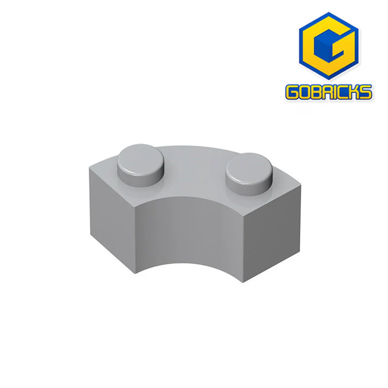 GOBRICKS GDS-799 Round Corner 2 x 2 Macaroni with Stud Notch and Reinforced Underside - YWOBB