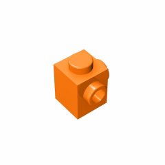 GOBRICKS GDS-1046 Modified 1 x 1 with Studs on 2 Sides, Adjacent - YWOBB