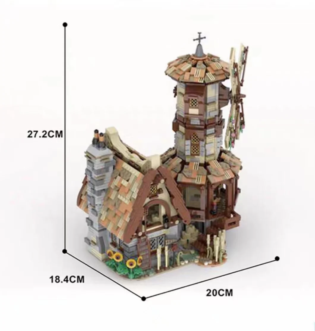 GOBRICKS MOC 138190 MEDIEVAL WINDMILL - YWOBB