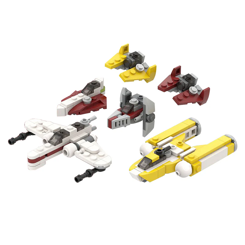 GOBRICKS MOC 42376 Micro Republic Starfighters - YWOBB