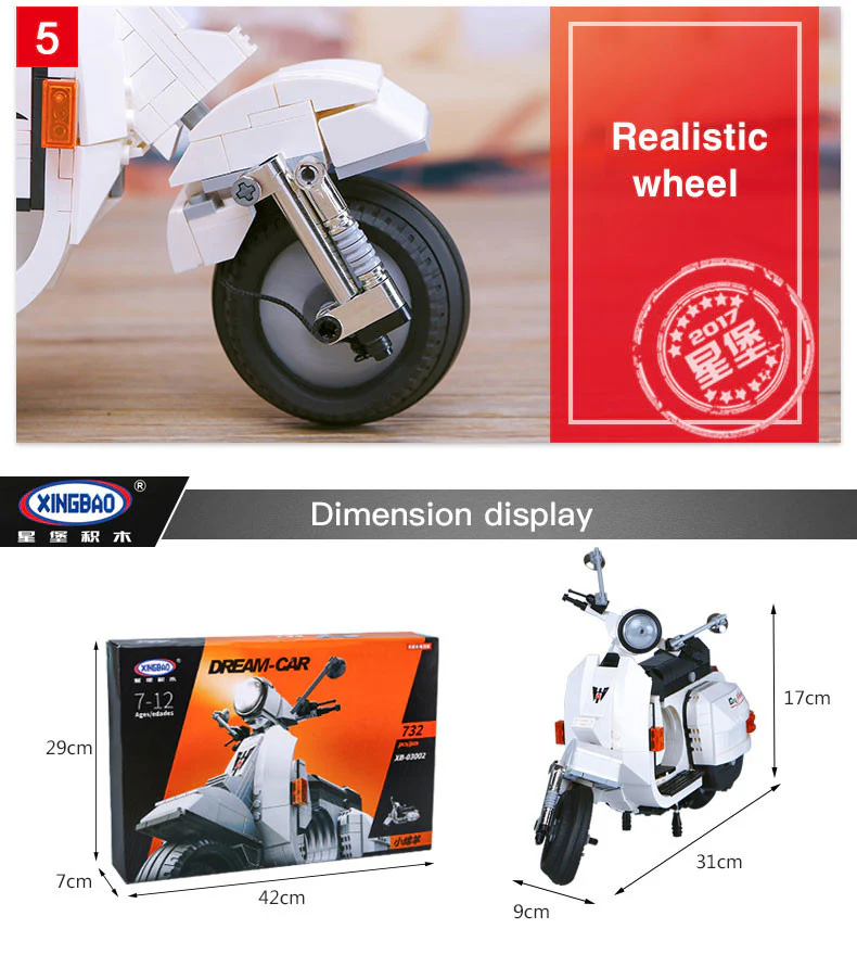 XINGBAO XB-03002 The Vespa P200 Moto - YWOBB