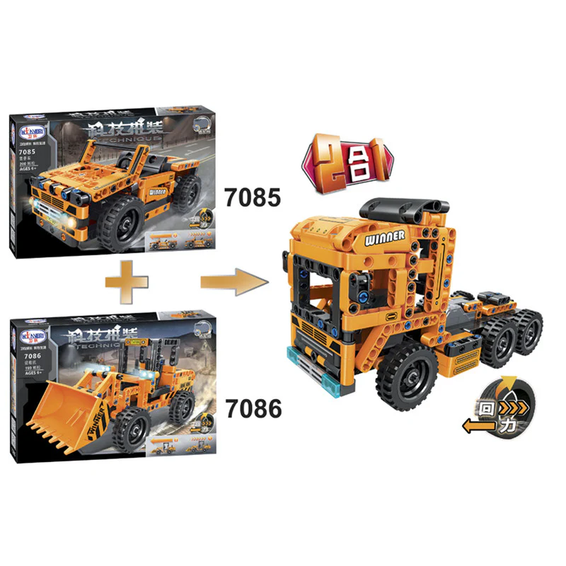 WINNER 7085+7086 The Construction Vehicle 2 in 1 - YWOBB