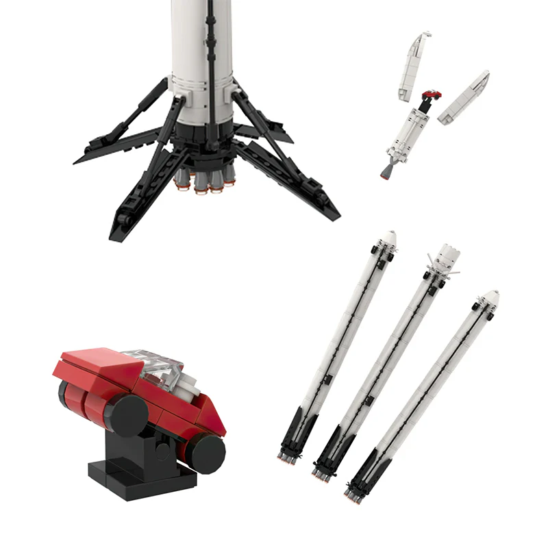 GOBRICKS MOC 75766 SpaceX Falcon Heavy [Saturn V scale] - YWOBB