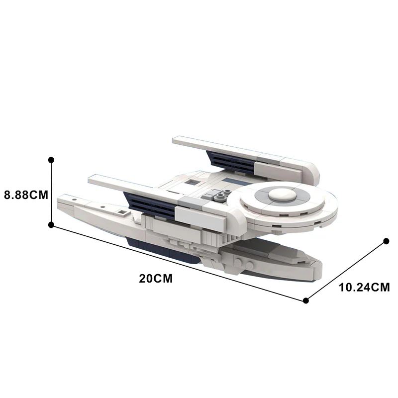 GOBRICKS MOC 155862 Oberth Class Starship, Star Trek (USS Grissom & USS Pegasus) - YWOBB