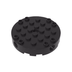 GOBRICKS GDS-90231 Brick Round 6 x 6 with 4 Side Pin Holes and Center Hole - YWOBB