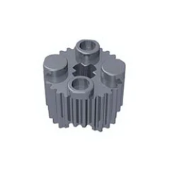 GOBRICKS GDS-748  Round 2 x 2 with Axle Hole and Grille / Fluted Profile - YWOBB