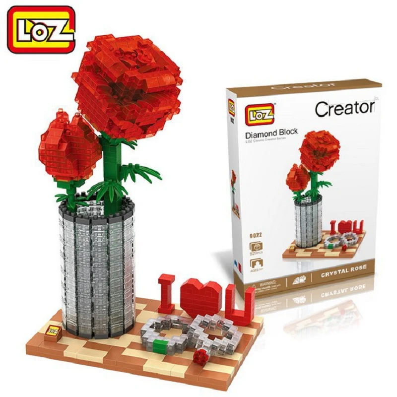 LOZ 9022 Crystal Rose I LOVE U - YWOBB