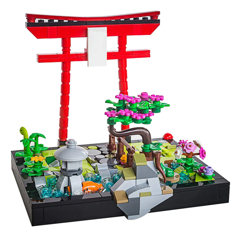 GOBRICKS MOC 64508 Japanese garden for Brickheadz - YWOBB