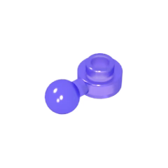 GOBRICKS GDS-1500 1x1 Round plate with hole and ball head on one side - YWOBB