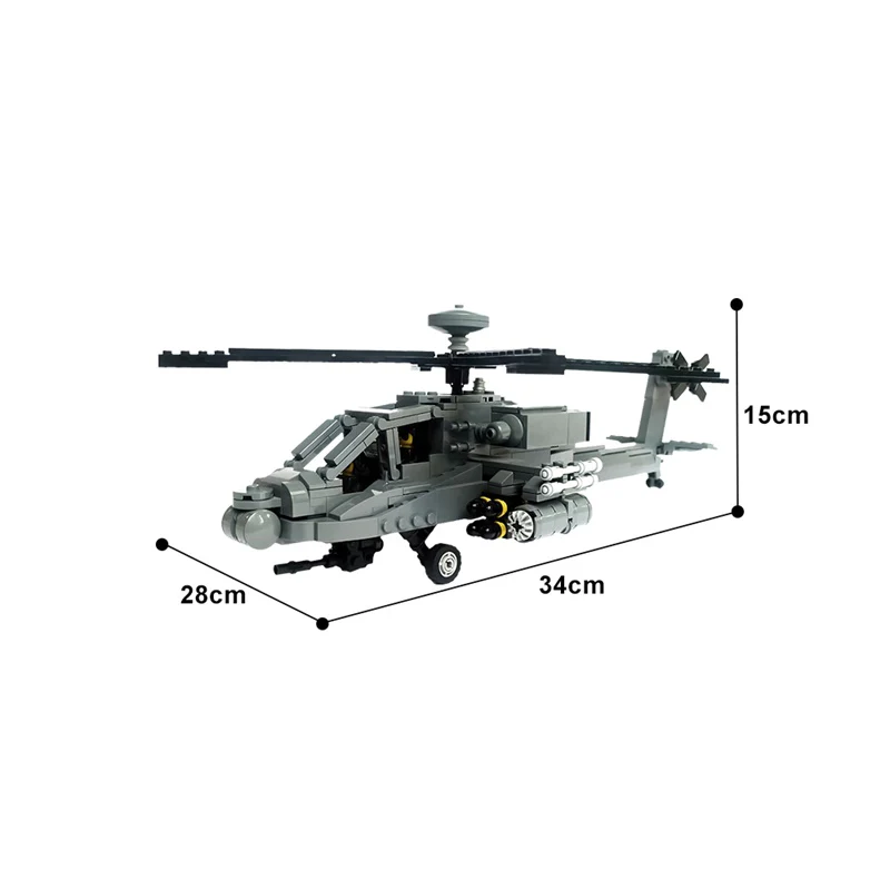 GOBRICKS MOC 154144 AH-64D Apache Longbow - YWOBB