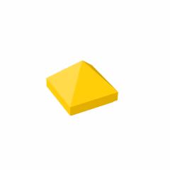 GOBRICKS GDS-837 Slope 45 1 x 1 x 2/3 Quadruple Convex Pyramid - YWOBB