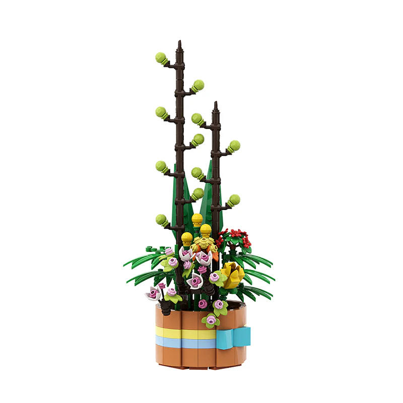 GOBRICKS MOC 149107 Flower Basket - YWOBB