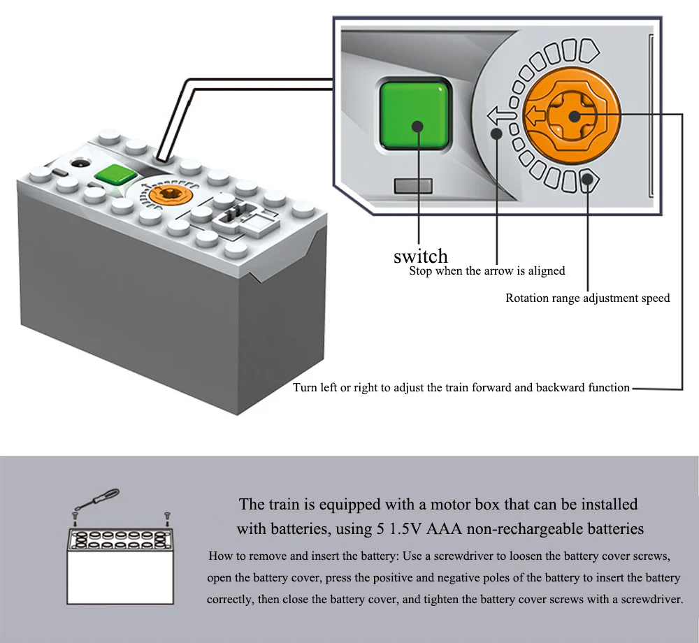 KAZI 98253 Railway Train with light and sound - YWOBB