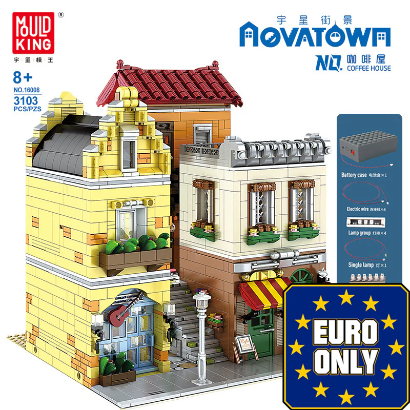 Mould King 16008 Coffee House with Lights OVP EU Warehouse Version - YWOBB