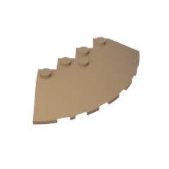 GOBRICKS GDS-90469 Brick Round Corner 6 x 6 with Slope 33 Edge Facet Cutout - YWOBB