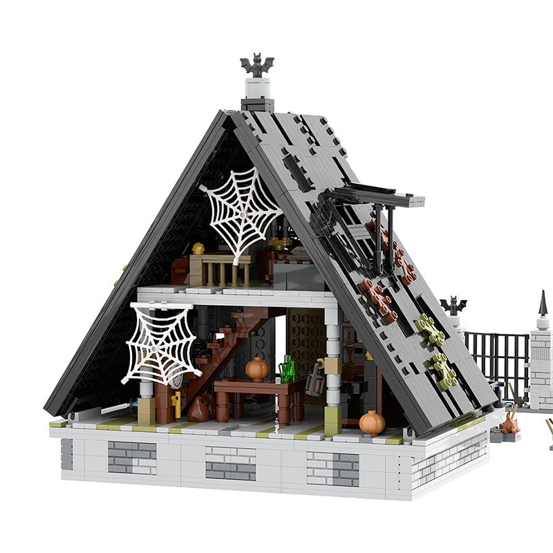 GOBRICKS MOC A0242 Halloween A frame house - YWOBB