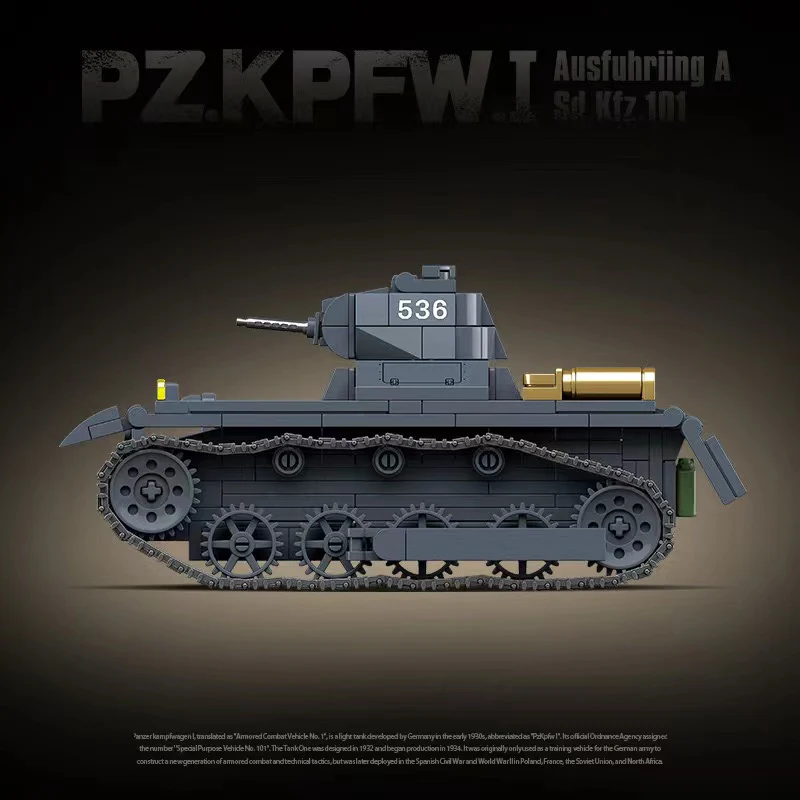 Quan Guan 100274 WWII Pz.Kpfw. I Tank - YWOBB