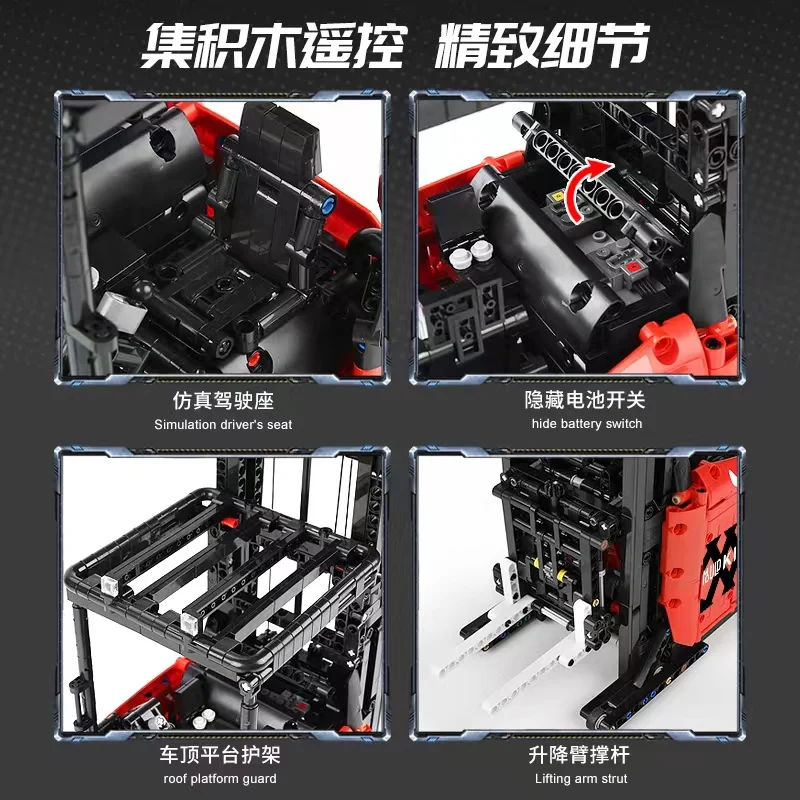 Mould King 17041 Red Shelf Forklift - YWOBB