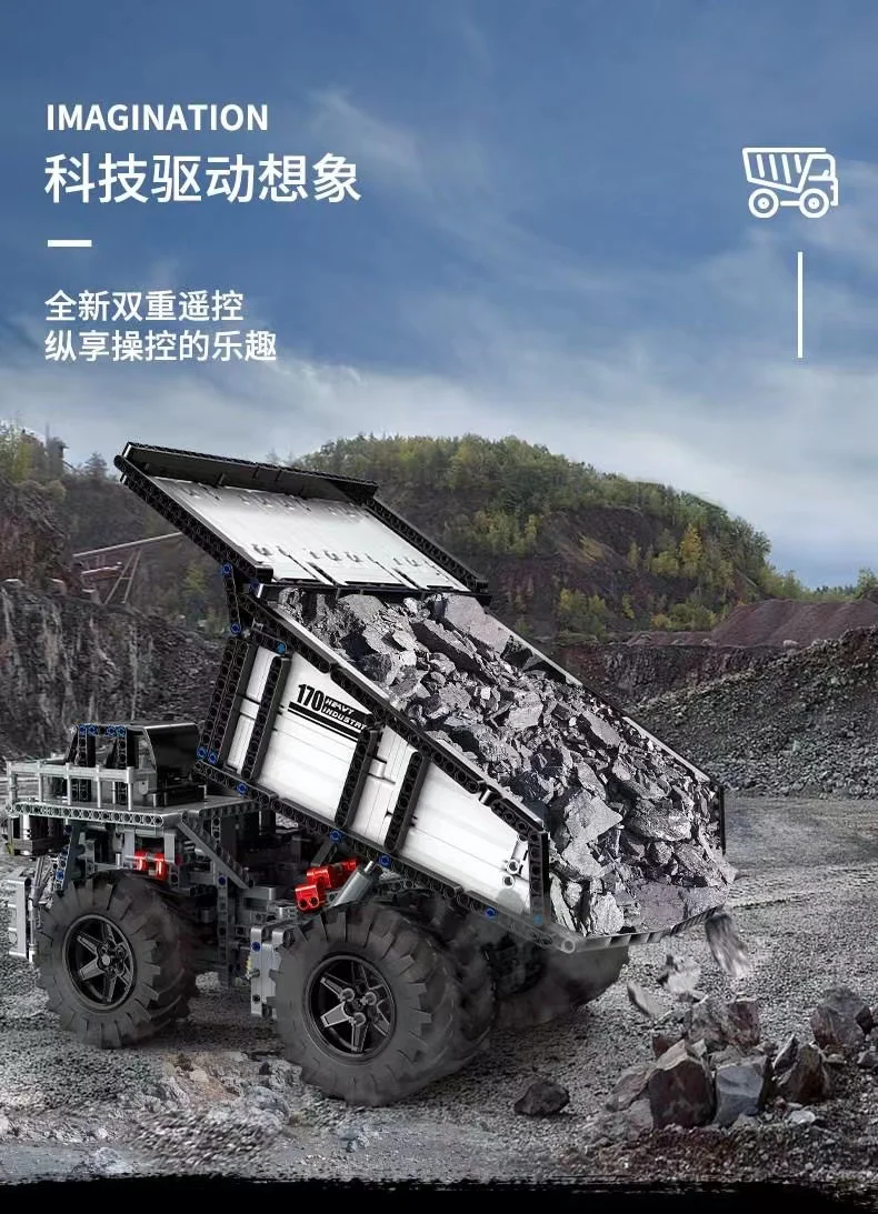 Mould King 13170 Custom RC Mining Dump Truck Muldenkipper OVP EU Warehouse Version - YWOBB