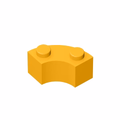 GOBRICKS GDS-799 Round Corner 2 x 2 Macaroni with Stud Notch and Reinforced Underside - YWOBB