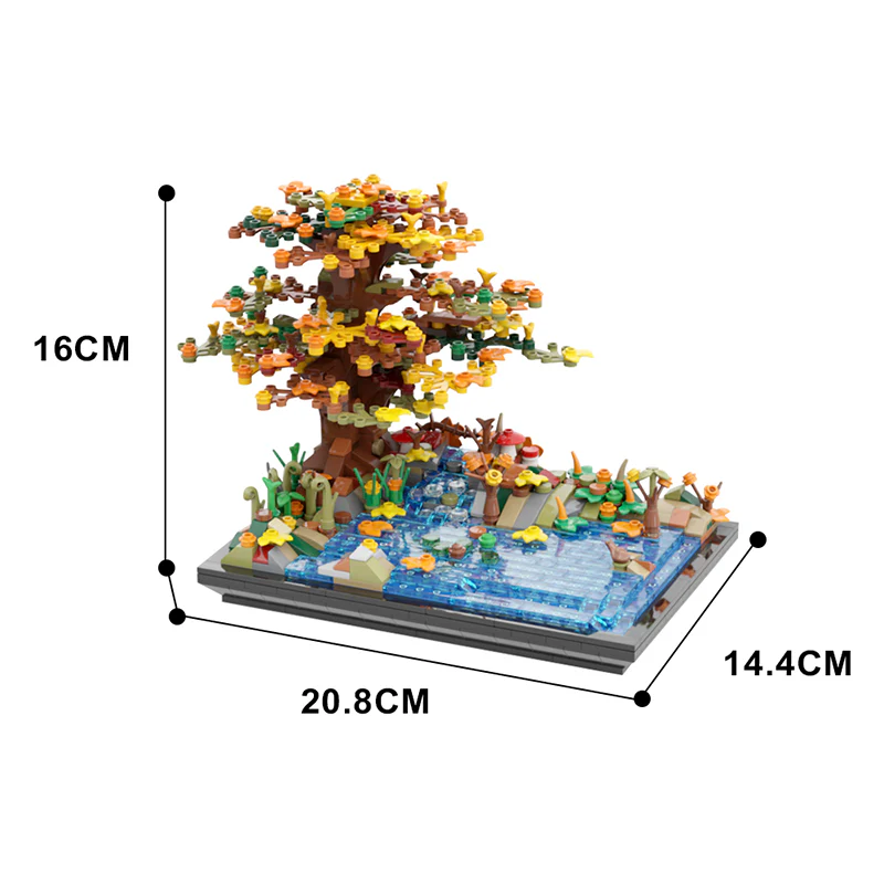 GOBRICKS MOC 55872 Tree on a Lake Autumn - YWOBB