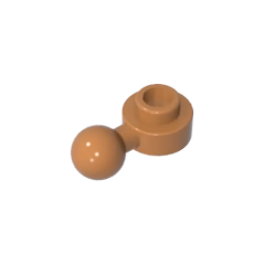 GOBRICKS GDS-1500 1x1 Round plate with hole and ball head on one side - YWOBB