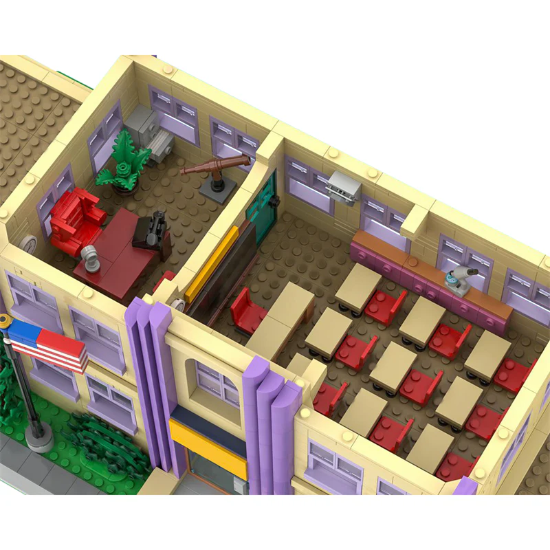 GOBRICKS MOC 177723 Modular Springfield Elementary School - YWOBB