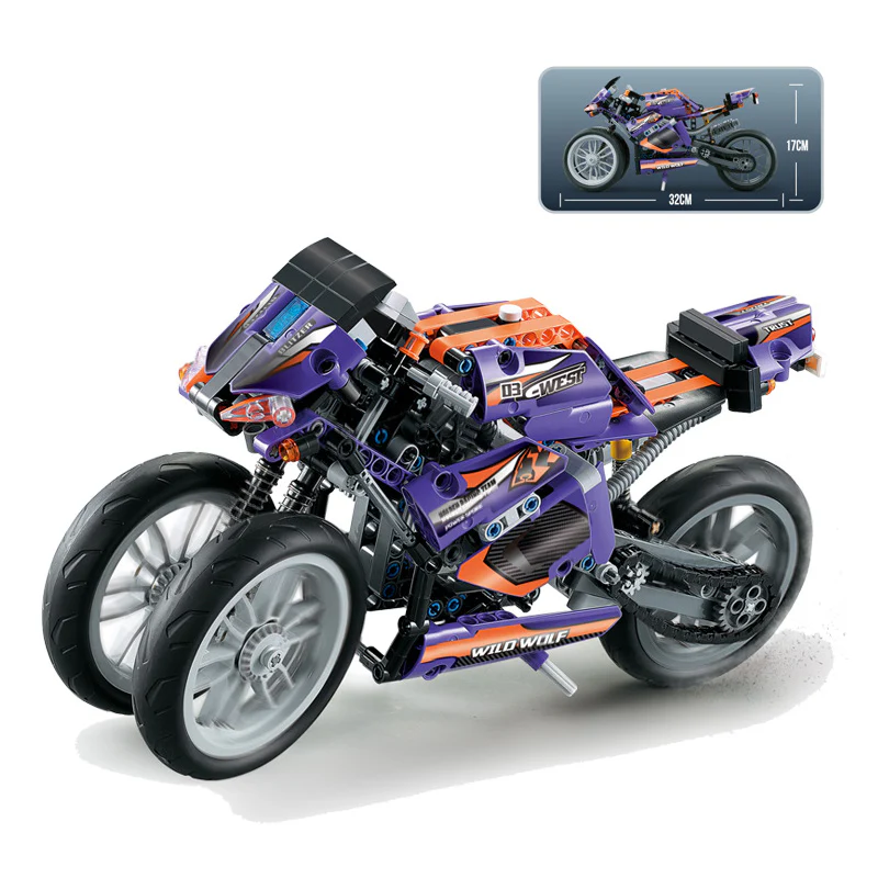 DECOOL 33004 Purple Flame Giant Wheel Motorcyle - YWOBB
