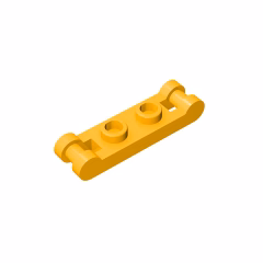 GOBRICKS GDS-734  Modified 1 x 2 with Bar Handles on Ends - Closed Ends - YWOBB