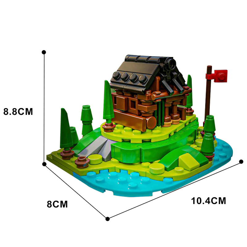 GOBRICKS MOC 44417 Microscale Mountain Cabin - YWOBB