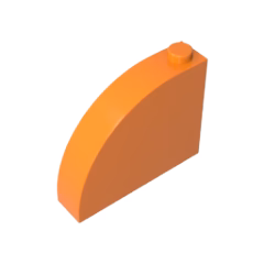 GOBRICKS GDS-90109 Curved 4 x 1 x 2 2/3 with Stud - YWOBB