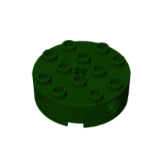 GOBRICKS GDS-951 Brick, Round 4 x 4 with 4 Side Pin Holes and Center Axle Hole - YWOBB