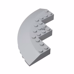 GOBRICKS GDS-1223 Round Corner 10 x 10 with Slope 33 Edge, Axle Hole, Facet Cutout - YWOBB