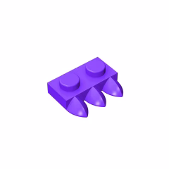 GOBRICKS GDS-871  Modified 1 x 2 with 3 Teeth - YWOBB