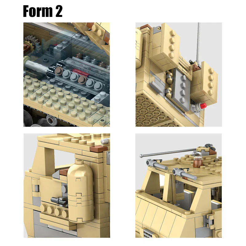 KAZI KY10007 1:28 Type 05A Self-propelled Howitzer and PHZ10 Self-propelled Rocket Launcher Tank 2 Models in 1 - YWOBB