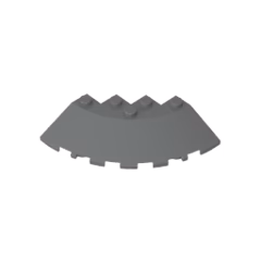 GOBRICKS GDS-90469 Brick Round Corner 6 x 6 with Slope 33 Edge Facet Cutout - YWOBB