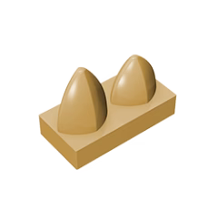 GOBRICKS GDS-1271 Modified 1 x 2 with 2 Teeth Vertical - YWOBB