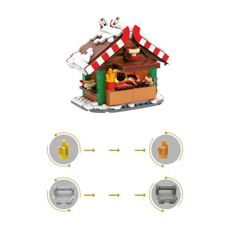 GOBRICKS MOC 132331 Christmas Grilling Stand - YWOBB