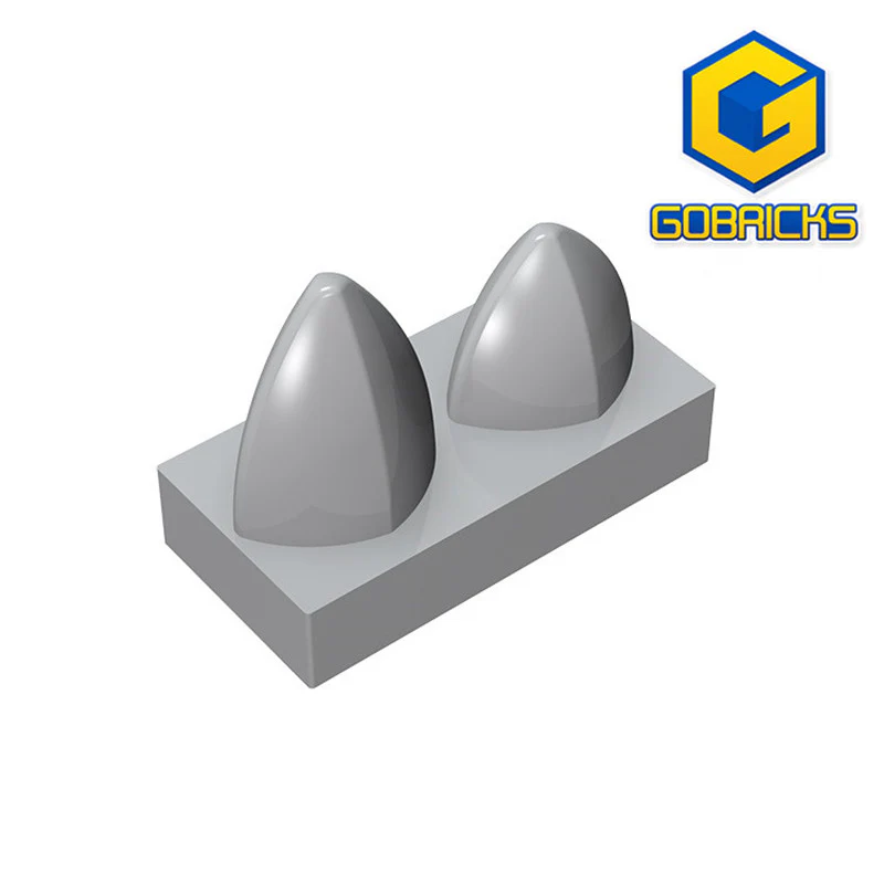 GOBRICKS GDS-1271 Modified 1 x 2 with 2 Teeth Vertical - YWOBB