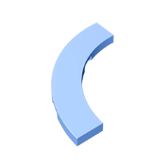 GOBRICKS GDS-1276 Round Corner 4 x 4 Macaroni Wide - YWOBB