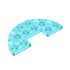 GOBRICKS GDS-705  Round Half 3 x 6 with 1 x 2 Cutout - YWOBB